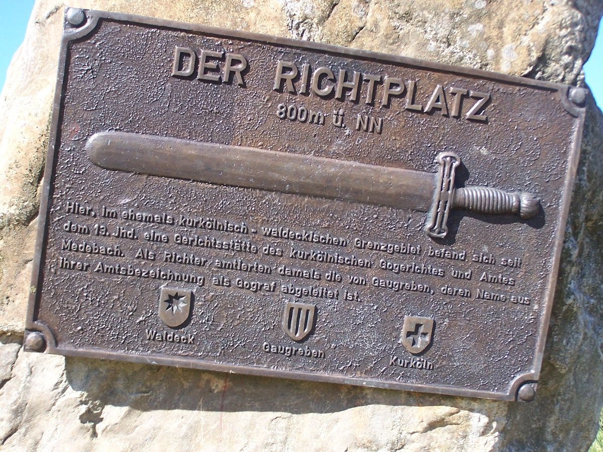 Tafel am Richtplatz in Willingen