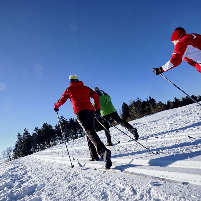 Gruppe Langläufer auf dem Ettelsberg 