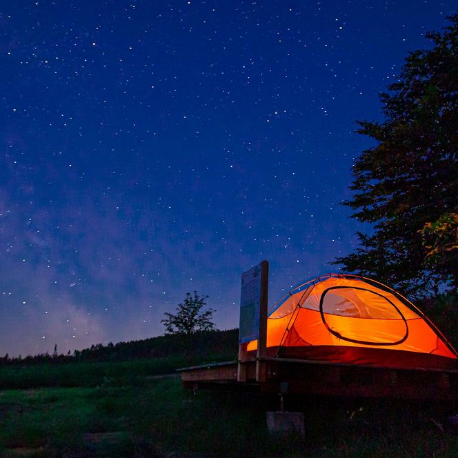 Trekkingplatz D4 am Diemelsteig unterm Sternenhimmel
