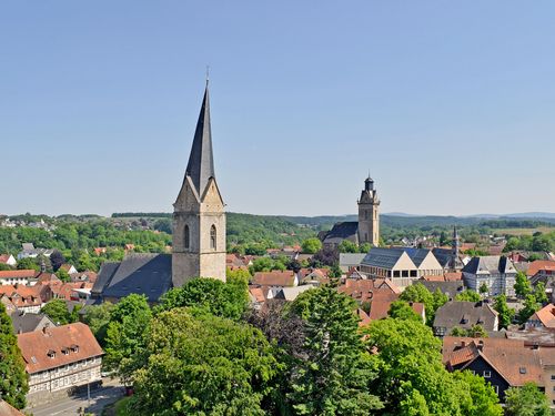 Panorama mit Nikolaikirche und Kilianskirche in Korbach 